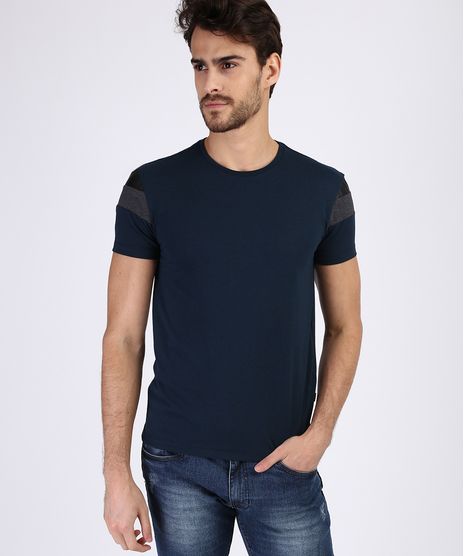 Camiseta-Masculina-Slim-Manga-Curta-com-Recortes-Gola-Careca-Azul-Escuro-9953185-Azul_Escuro_1