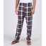 Calca-de-Pijama-Masculina-em-Flanela-Estampada-Xadrez-com-Bolso-Traseiro-Azul-9955325-Azul_1