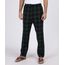Calca-de-Pijama-Masculina-em-Flanela-Estampada-Xadrez-com-Bolso-Verde-Escuro-9955731-Verde_Escuro_1