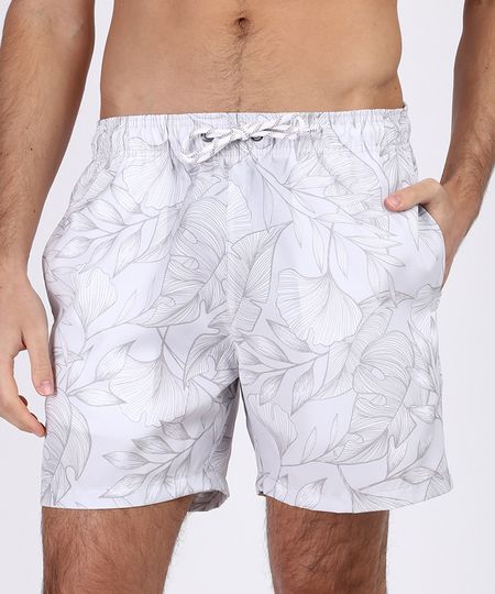 Bermuda-Masculina-Reta--Estampada-de-Folhagem-com-Cordao-Para-Amarrar-Off-White-9956283-Off_White_1