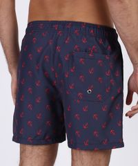 Bermuda-Masculina-Reta-Estampada-de-Ancoras-com-Bolsos-e-Cordao-Para-Amarrar-Azul-Marinho-9956284-Azul_Marinho_2