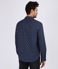 Camisa-Masculina-Mini-Print-Floral-Manga-longa-Azul-Marinho-9809546-Azul_Marinho_2