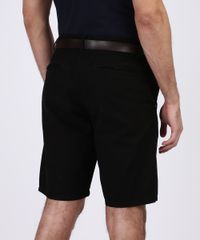 Bermuda-de-Sarja-Masculina-Casual-com-Cinto-Preta-9955463-Preto_2