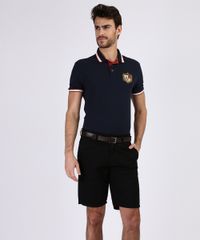 Bermuda-de-Sarja-Masculina-Casual-com-Cinto-Preta-9955463-Preto_3