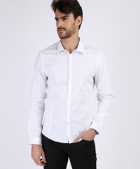 Camisa Social Branca Masculina Slim