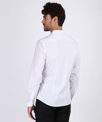 Camisa Social Branca Masculina Slim Costas