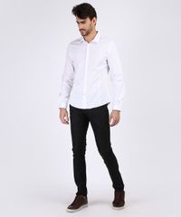Camisa Social Branca Masculina Slim Frente