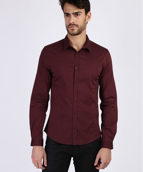 Camisa-Social-Masculina-Slim-Manga-Longa-Vinho-9664861-Vinho_1