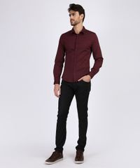 Camisa-Social-Masculina-Slim-Manga-Longa-Vinho-9664861-Vinho_3