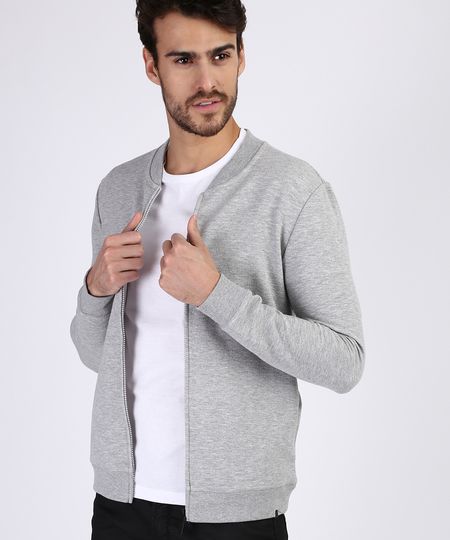 Blusao-de-Moletom-Masculino-com--Ziper--Cinza-9782696-Cinza_1