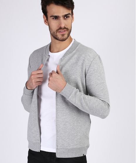 Blusao-de-Moletom-Masculino-com--Ziper--Cinza-9782696-Cinza_1