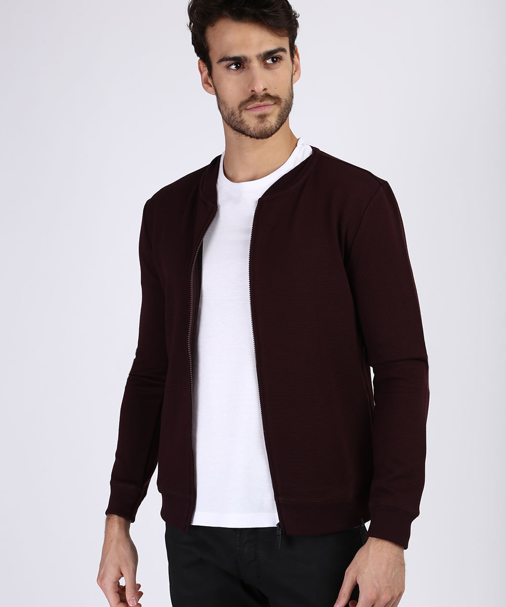 jaqueta masculina de algodão com zíper