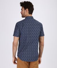 Camisa-Masculina-Mini-Print-Floral-Manga-Curta-Azul-Marinho-9809561-Azul_Marinho_2
