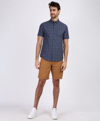 Camisa-Masculina-Mini-Print-Floral-Manga-Curta-Azul-Marinho-9809561-Azul_Marinho_3