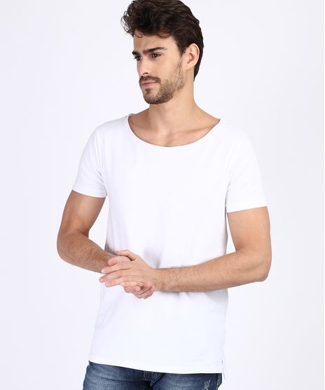 Camiseta-Masculina-Longa-Manga-Curta-Gola-Careca-Branca-9952027-Branco_1
