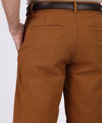 Bermuda-de-Sarja-Masculina-Casual-com-Cinto-Marrom-9955464-Marrom_4
