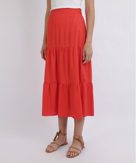Saia-Feminina-Midi-Com-Babados-Laranja-9958385-Laranja_1