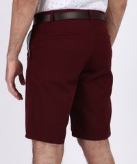 Bermuda-de-Sarja-Masculina-Casual-com-Cinto-Vinho-9955465-Vinho_2