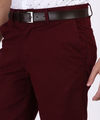 Bermuda-de-Sarja-Masculina-Casual-com-Cinto-Vinho-9955465-Vinho_4