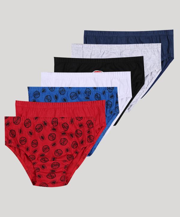 Kit de 7 Cuecas Infantis Slip Homem Aranha Multicor 2