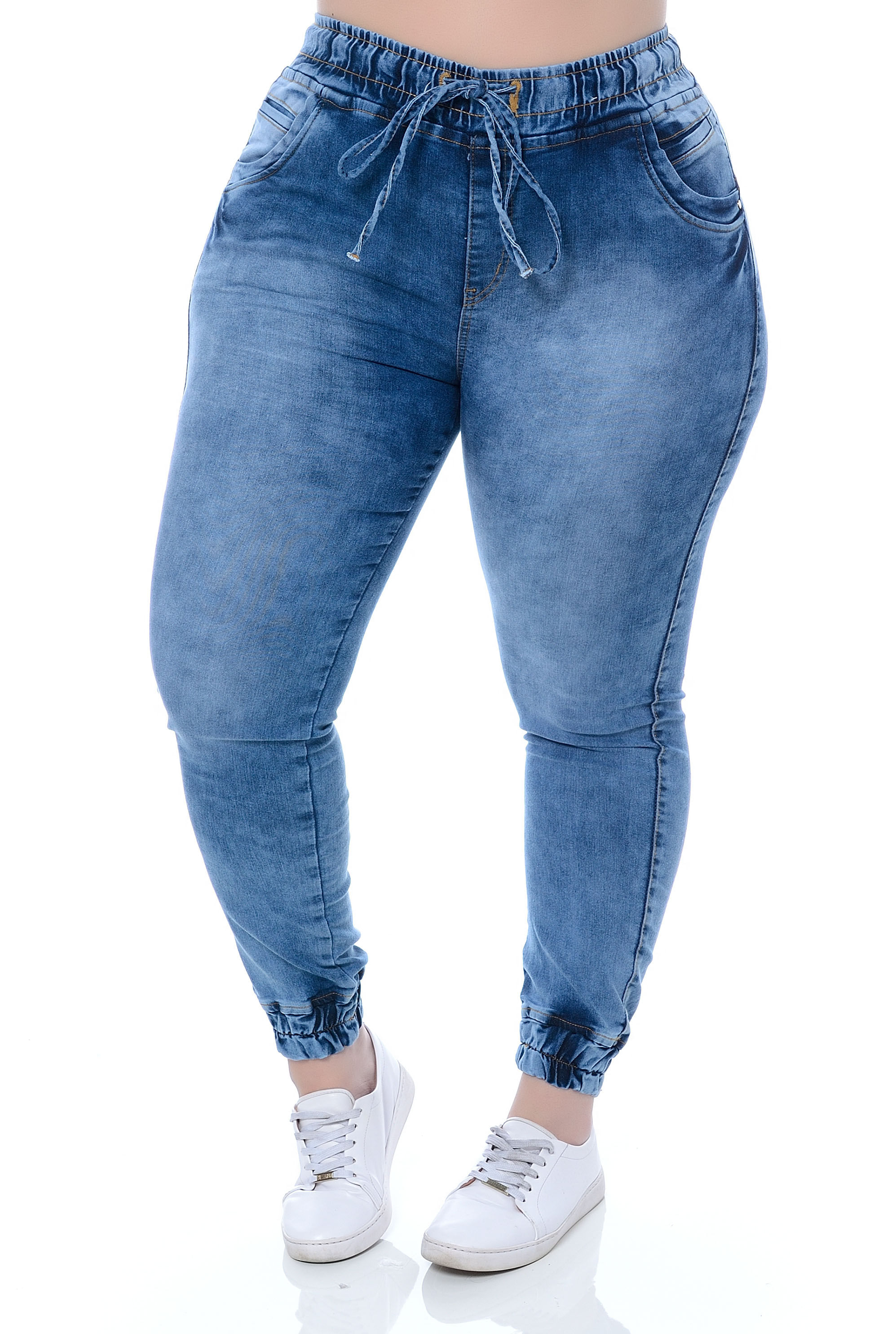 calça jeans com elastico plus size