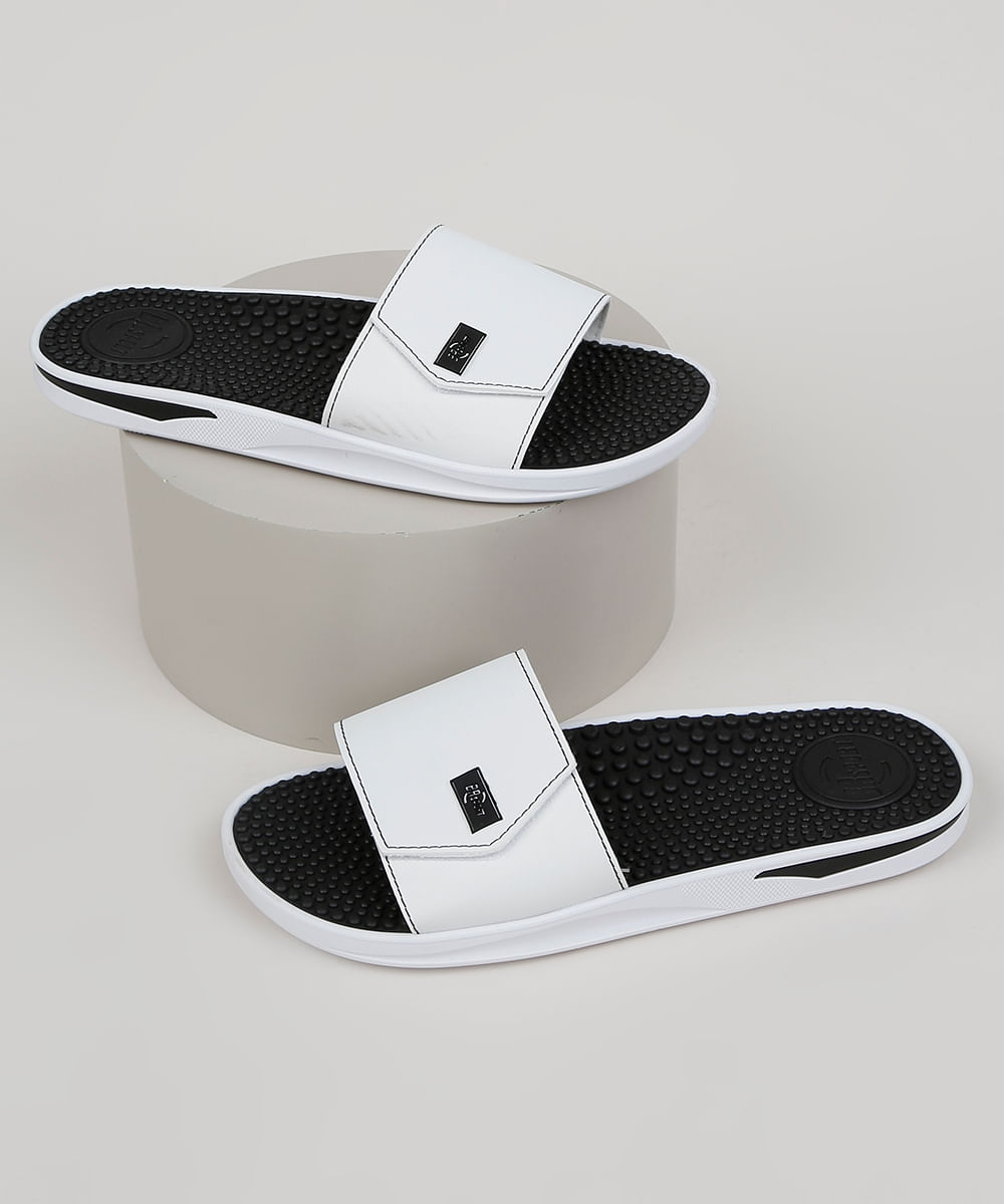 Chinelo Slide Masculino Beira Rio Sport Branco