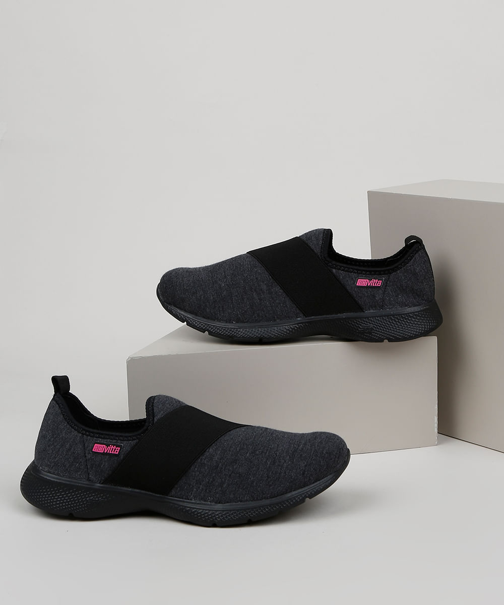 slip on feminino cinza