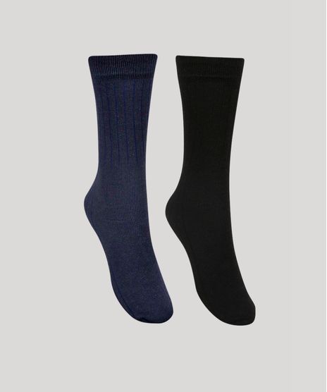 Kit-de-2-Meias-Masculinas-Cano-Alto-Caneladas-Azul-Marinho-8490336-Azul_Marinho_1