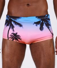 Sunga-Masculina-Tradicional-Estampada-de-Coqueiros--Rosa-9942591-Rosa_1
