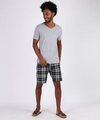 Pijama-Masculino-Xadrez-Manga-Curta-Gola-Careca-Cinza-Mescla-9946148-Cinza_Mescla_1