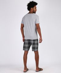 Pijama-Masculino-Xadrez-Manga-Curta-Gola-Careca-Cinza-Mescla-9946148-Cinza_Mescla_2