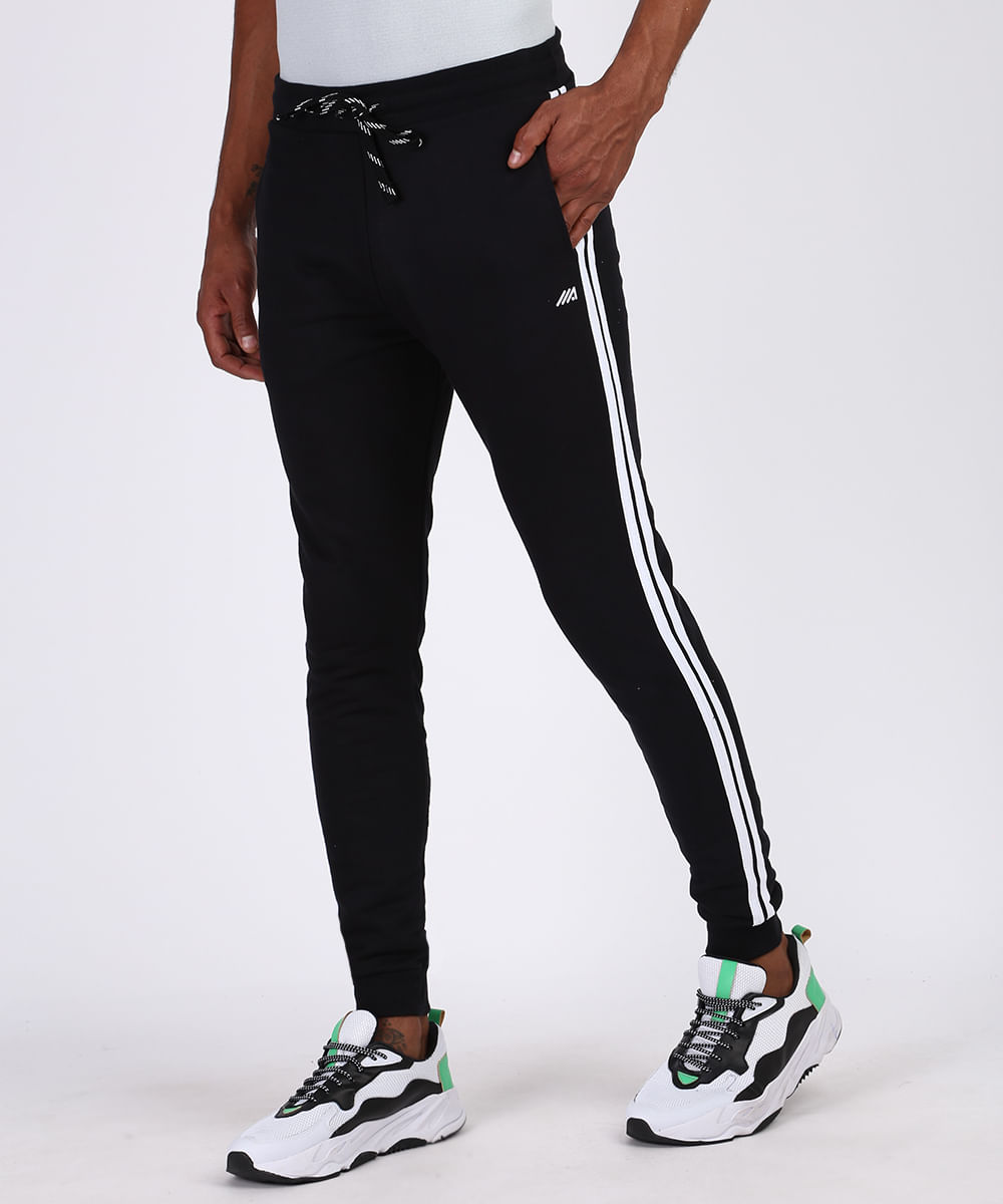 calça de cintura alta masculina