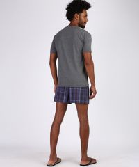 Pijama-Masculino-Homer-Simpsons-Estampado-Xadrez-Manga-Curta-Cinza-Mescla-9910766-Cinza_Mescla_2