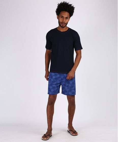 Pijama-Masculino-Lupo-Estampado-de-Folhagem-Manga-Curta-Azul-Marinho-9952873-Azul_Marinho_1