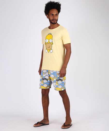 Pijama Simpsons Homer Simpsons Masculino Manga Curta Pijama Simpsons Homer Simpsons Masculino Manga Curta