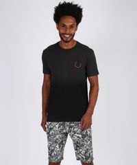 Bermuda-de-Sarja-Masculina-Reta-Estampada-de-Folhagem-com-Cordao-Cinza-9956290-Cinza_3