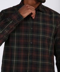 Camisa-Masculina-Tradicional-Estampada-Xadrez-Manga-longa-Verde-Militar-9807932-Verde_Militar_4