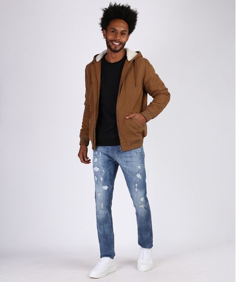 jaqueta masculina marrom claro