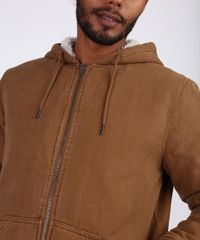 Jaqueta-de-Sarja-Masculina-com-Capuz-em-Pelo-Marrom-9812111-Marrom_4