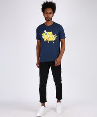 Camiseta-Masculina-Bob-Esponja-Manga-Curta-Gola-Careca-Azul-Escuro-9955433-Azul_Escuro_3