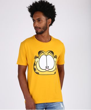 Camiseta-Masculina-Garfield-Manga-Curta-Gola-Careca-Amarela-9956605-Amarelo_1