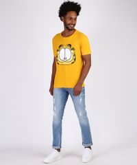 Camiseta-Masculina-Garfield-Manga-Curta-Gola-Careca-Amarela-9956605-Amarelo_3