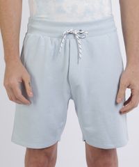 Bermuda-de-Moletom-Reta-Masculina-Com-Bolsos-e-Cordao-Para-Amarrar-Azul-Claro-9954911-Azul_Claro_1