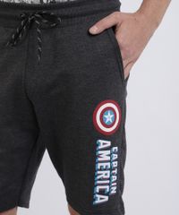 Bermuda-de-Moletom-Masculina-Capitao-America-Reta-com-Bolsos-Cinza-9957440-Cinza_2