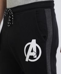 Calca-de-Moletom-Masculina-Relaxed-Os-Vingadores-com-Faixa-Lateral-Preta-9957502-Preto_4