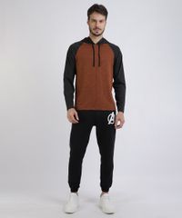 Camiseta-Masculina-Raglan-com-Capuz-Manga-Longa-Marrom-9942580-Marrom_3