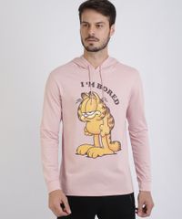 Camiseta-Masculina-Garfield-com-Capuz-Manga-Longa-Rosa-Claro-9953216-Rosa_Claro_1