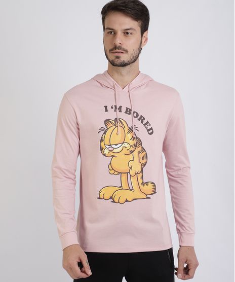 Camiseta-Masculina-Garfield-com-Capuz-Manga-Longa-Rosa-Claro-9953216-Rosa_Claro_1