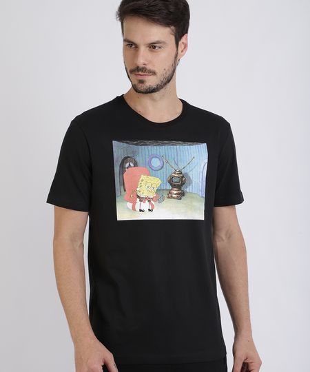 Camiseta-Masculina-Bob-Esponja-Manga-Curta-Gola-Careca-Preta-9955430-Preto_1