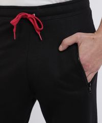 Calca-de-Moletom-Masculina--Relaxed-com-Cordao-Contrastante-Preta-9957500-Preto_4